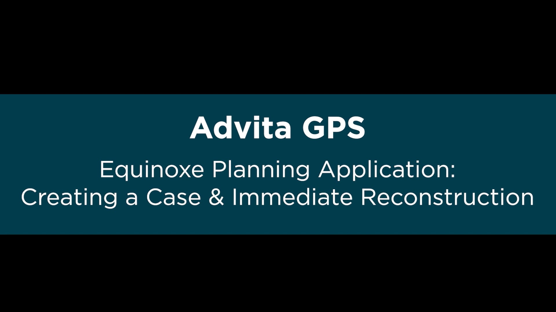 GPS Shoulder Planning Application Creating a Case & Immediate Reconstruction Video